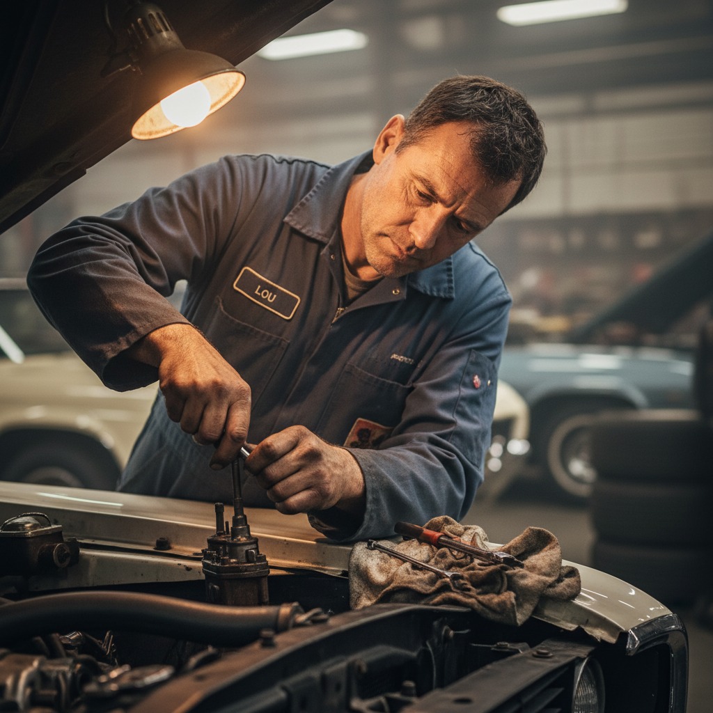 Mobile mechanic working on a car in Thousand Oaks